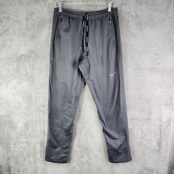 Mens Gray Nike Dri-Fit Athletic Fleece Pants Drawstring Elastic Waist Size M - Picture 2 of 14